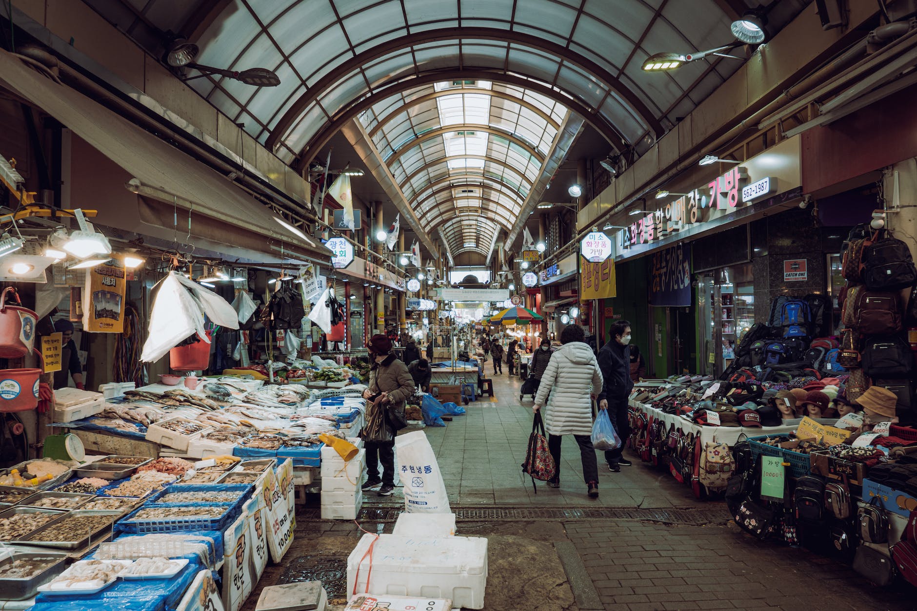 people walking on market